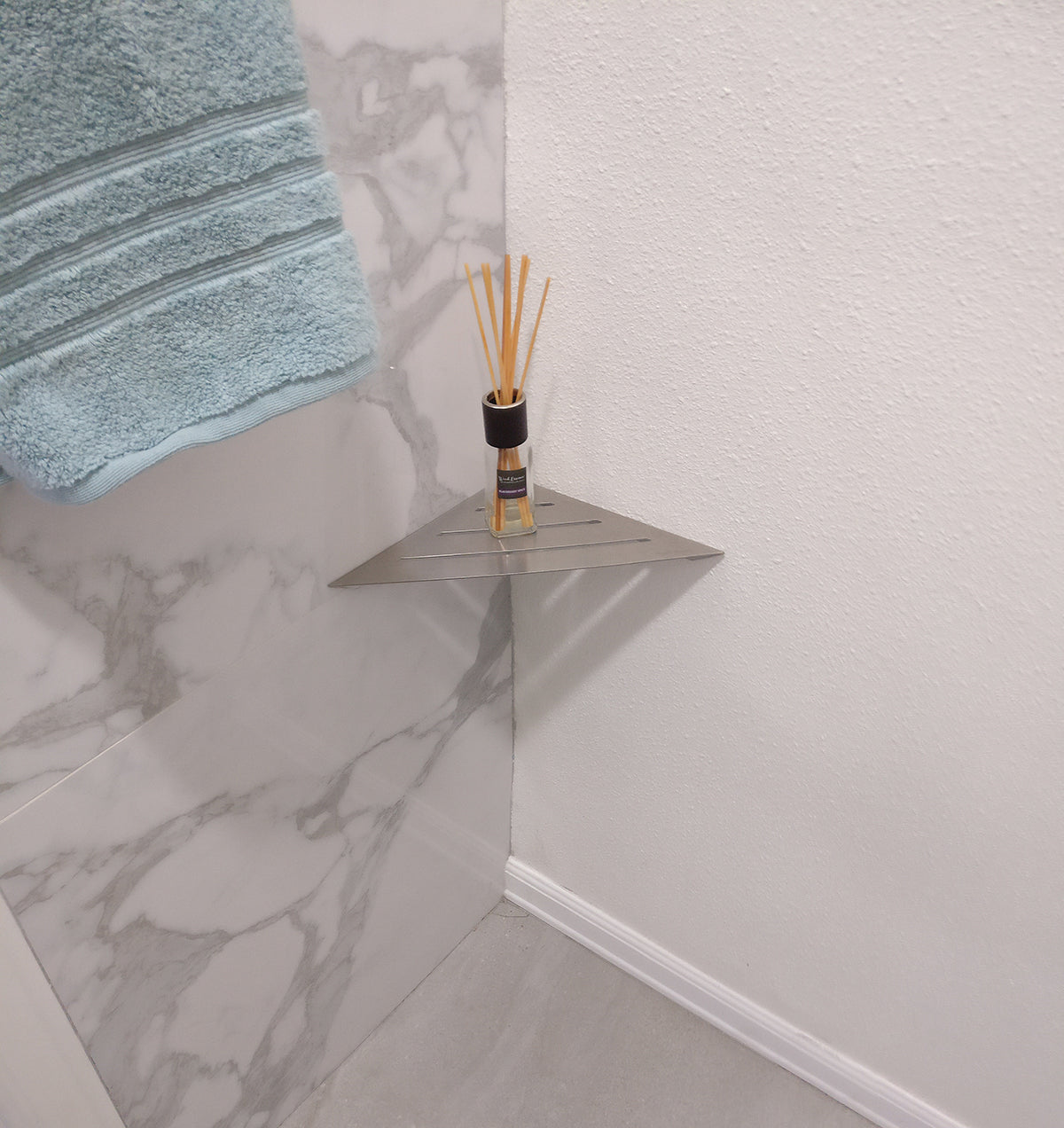 Wall Mounted Polished Chrome 12 Inch Triangle Shower Shelf