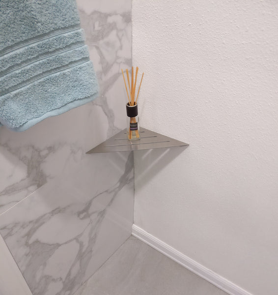 Wall Mounted Polished Chrome 9 Inch Triangle Shower Shelf