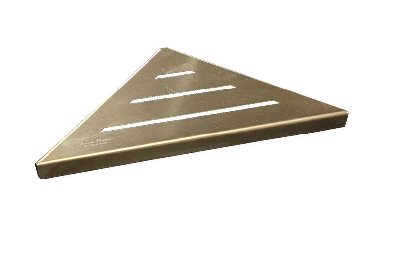 Wall Mounted Satin Gold 9 Inch Triangle Shower Shelf