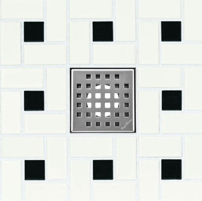 SereneDrains 4 Inch Shower Drain, Brushed Nickel