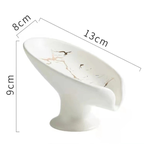 Green Ceramic Soap Dish with Drain Tray