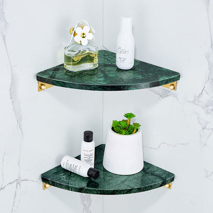 Black Marble Wall-Mounted Rounded Shower Shelf
