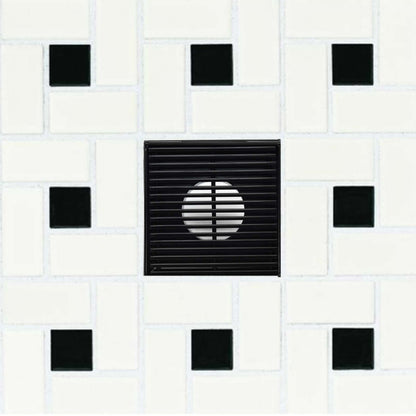 SereneDrains 4 Inch Matte Black Square Shower Drain