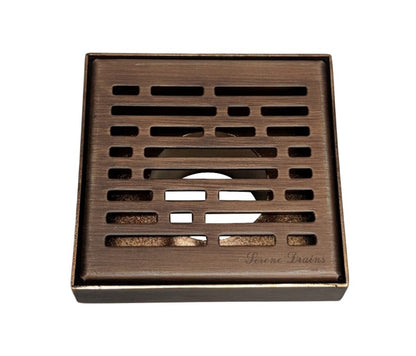 SereneDrains 4in Square Shower Drain Cover Oil Rubbed Bronze