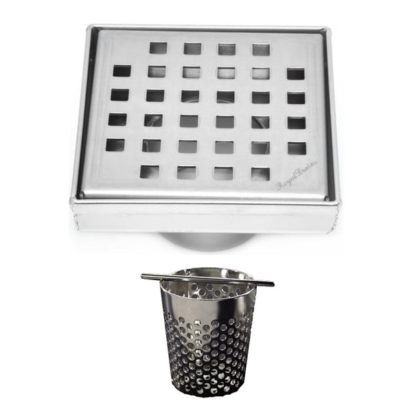 SereneDrains 4 Inch Shower Drain Brushed Nickel