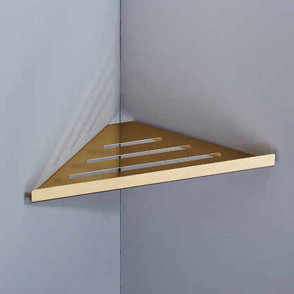 12 Inch Silver Brushed Stainless Steel Shower Corner Wall Shelf