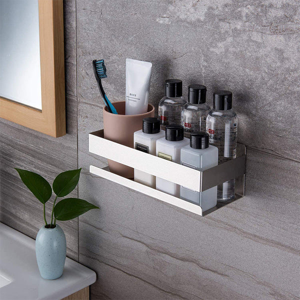 Wall-Mounted Adhesive Stainless Steel Shower Caddy Shelf