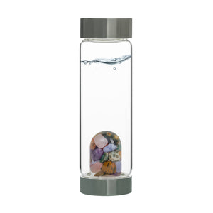 Gem Water Bottle, VitaJuwel ViA, Glass Bottle with GemPod Crystals - Five Elements