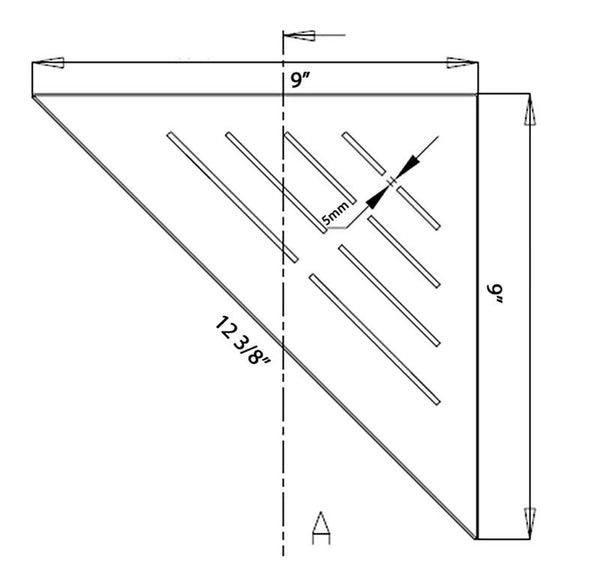 Wall Mounted Matte Black 9 Inch Triangle Shower Shelf