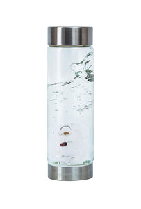 Gem Water Bottle, VitaJuwel ViA, Glass Bottle with GemPod Crystals - Golden Moments