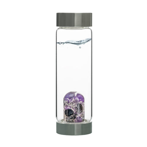 Gem Water Bottle, VitaJuwel ViA, Glass Bottle with GemPod Crystals - Guardian