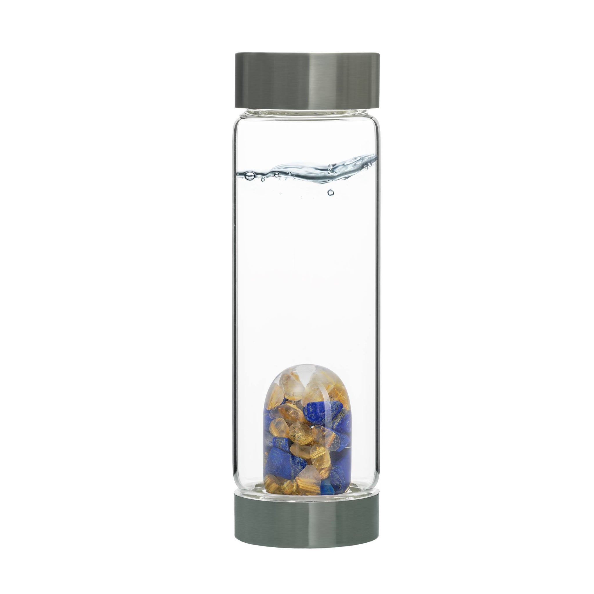 Gem Water Bottle, VitaJuwel ViA, Glass Bottle with GemPod Crystals - Inspiration