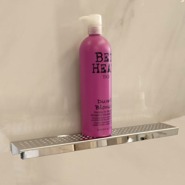 16 Inch Matte White Stainless Steel Wall-Mounted Shower Shelf