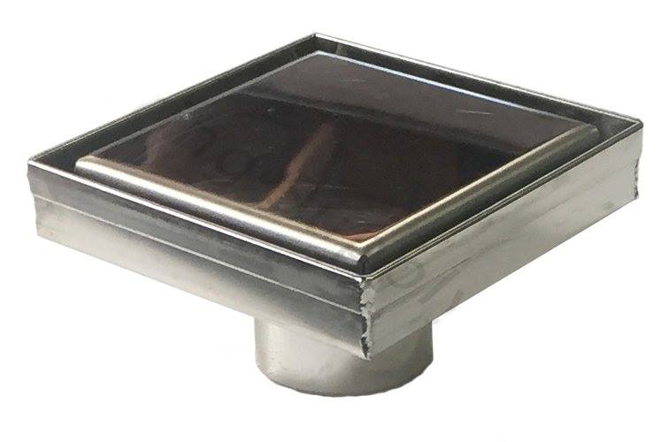 SereneDrains 5 Inch Solid Flat Cover Square Shower Drain