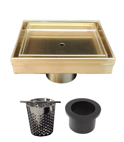 SereneDrains 5 Inch Square Tile-in Drain, Tile Floor Drain