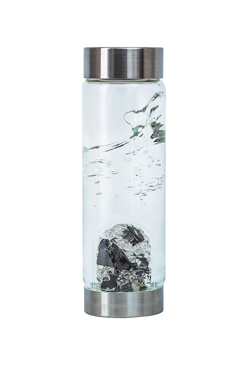 Gem Water Bottle, VitaJuwel ViA, Glass Bottle with GemPod Crystals - Vision