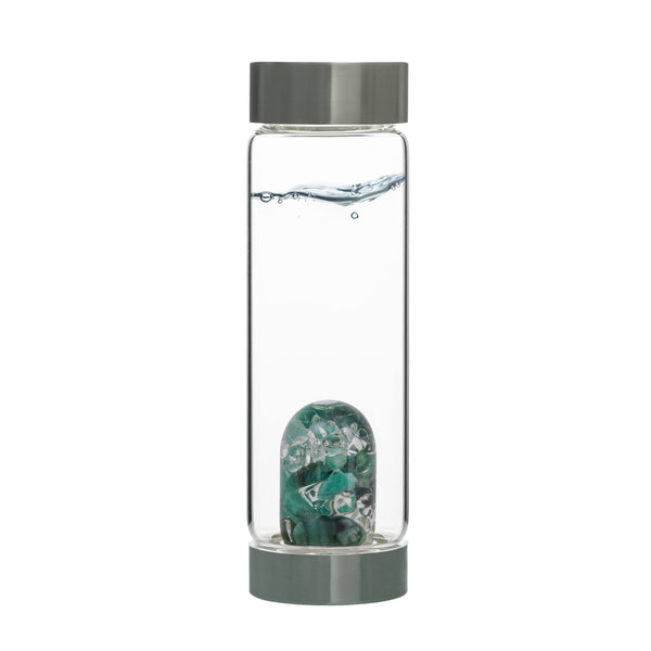Gem Water Bottle, VitaJuwel ViA, Glass Bottle with GemPod Crystals - Vitality