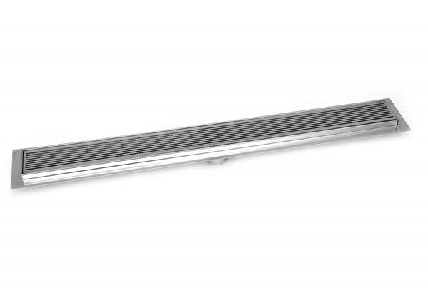 SereneDrains 30 Inch Linear Shower Drain, Brushed, Linear Wedge Design